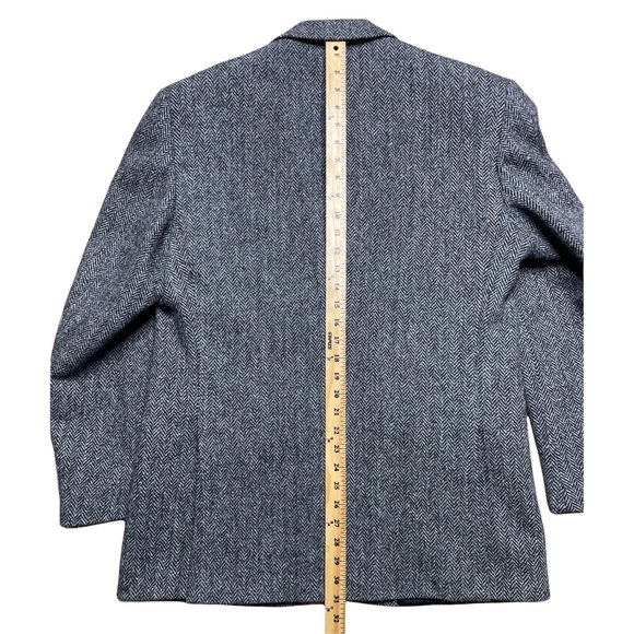 Vintage Harris Tweed 1990s Sport Coat Black Gray 2 Button Jacket Double Vent EUC - Picture 3 of 11